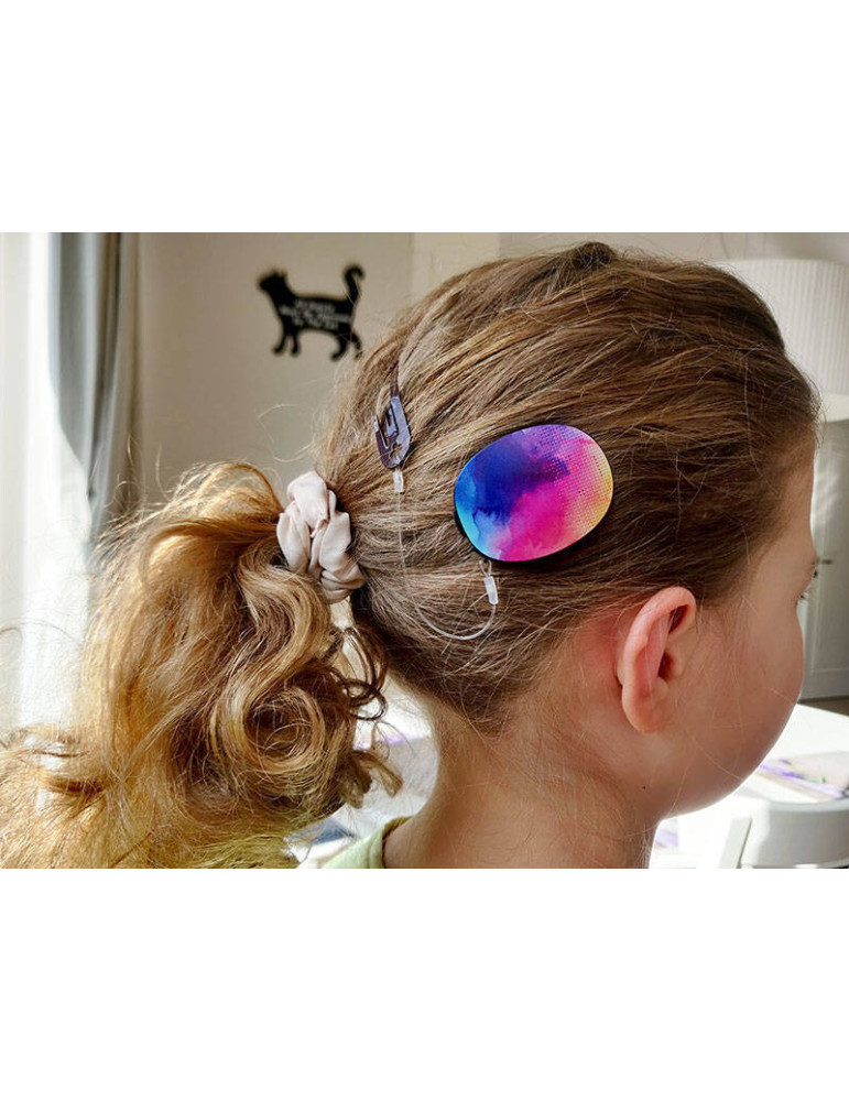 Invisible hairpin RONDO 3 (Black - Pink)
