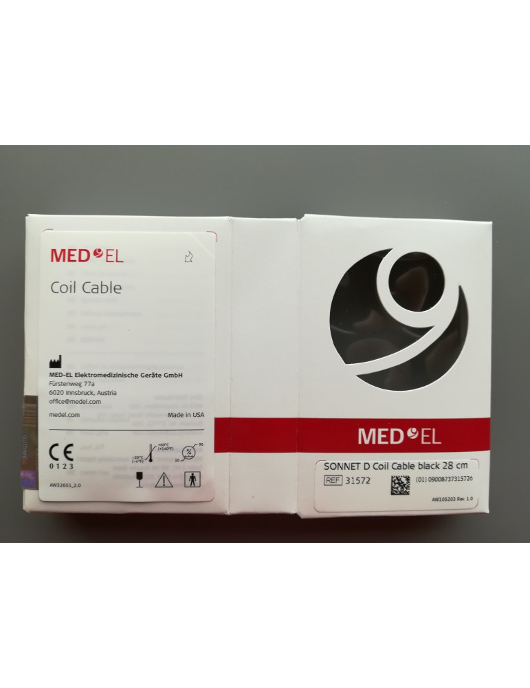 SONNET D Coil Cable 28 cm (black) Καλώδιο Πομπού για Κοχλ. Εμφύτευμα