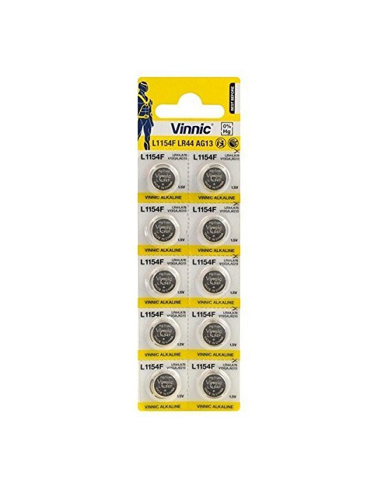 Vinnic LR44 , 1.5V, ΑΛΚΑΛΙΚΕΣ ΜΠΑΤΑΡΙΕΣ (10άδα)